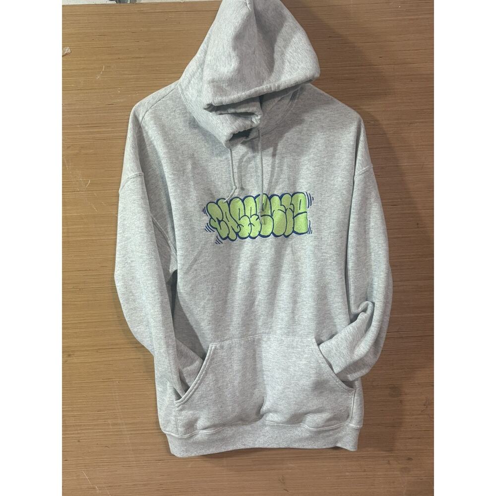 "CASSETTE" hoodie in heather grey